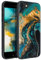 BENTOBEN für iPhone SE 2022 Hülle, iPhone SE 2020 Hülle, Handyhülle iPhone 8 Case iPhone 7 Hülle Leuchten im Dunkeln Slim Fluoreszenz Gold/Grün Marmor PC Schale TPU Bumper Hülle für iPhone SE 2 3