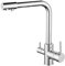 Grifos Cocina Fregadero, Grifo Osmosis 3 Vías con 2 Salidas, Grifo de Cocina para Agua Potable con Palanca Doble, Giratorio de 360° (Silver)