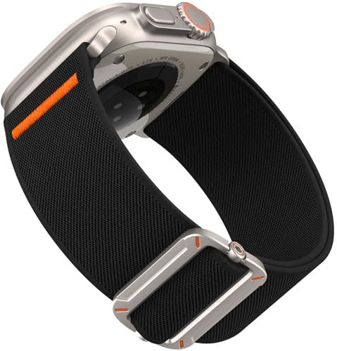 Yoohoo Stretchy Solo Loop Straps Compatible with Apple Watch Ultra/Ultra 2 Strap 49mm 46mm 45mm 44mm 42mm(Series 3/2/1),Upgraded Zinc Alloy Adjustment Buckle with 26mm Width,Comfortable and Breathable