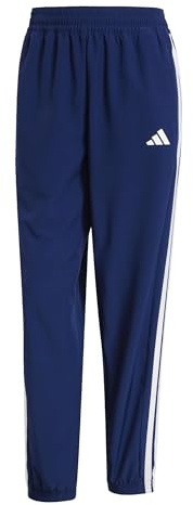 adidas Women's Train Essentials 3-Stripes Woven Pants, Dark Blue/White, XL Tall