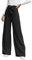 Cicy Bell Damen Weite Bein, Stoffhose Damen Hohe Taille Palazzo Hose, Leicht, Lockere Freizeithosen, Hose Krawatte Knoten Taschen-Elegant Casual Weite Hose,Hosen-Schwarz, L