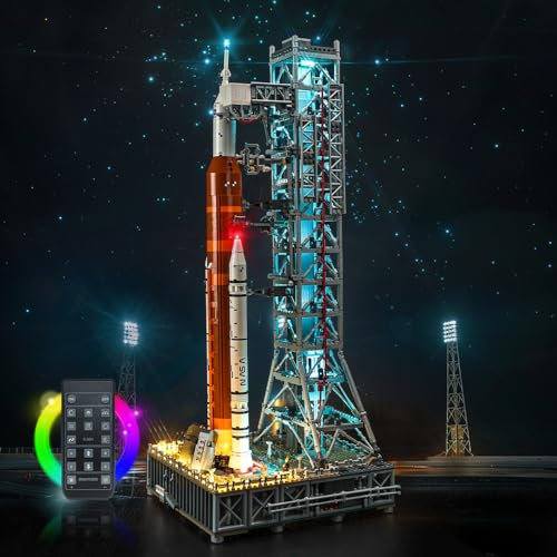LocoLee Licht Kompatibel mit Lego NASA Artemis Startrampe 10341, Nur Lichter Set - Kein Modell, Licht Beleuchtung Set Fernbedienung Version für Lego 10341 NASA Artemis Startrampe