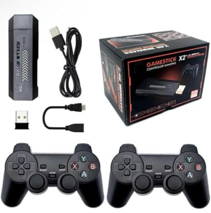 MinConsole Retro Arcade con 40000 Giochi e 128 GB - Game Stick: PS1, PSP, NeoG,GBA,N64,SuperN, MegaD, ecc - Videoconsole Retro Game Console - 2 Telecomandi senza fili 2 giocatori - HDMI Compatibile