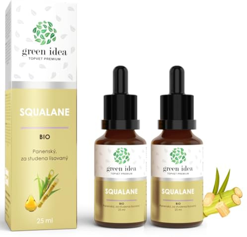 Green idea - Aceite de cuidado de escualano - Aceite hidratante Phytosqualan 100% puro - Aceite de cuidado ligero vegetal - Aceite de secado - antioxidante, protector, para la cara, debajo de los