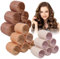 xnicx Keramische Thermo-Lockenwickler,18 Stücke Lockenwickler über Nacht Locken ohne Hitze,Selbsthaftend Hair Rollers Curler für Lange Mittlere Kleine Haar 60mm 48mm 36mm(Braun Orange Weiß)