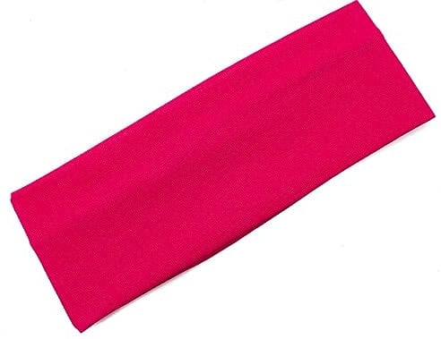 Mytoptrendz Elasticated Fabric Headband Bandeaux Kylie Hairband Headwrap for Girls and Women Plain 7cm Wide (Fuchsia pink)