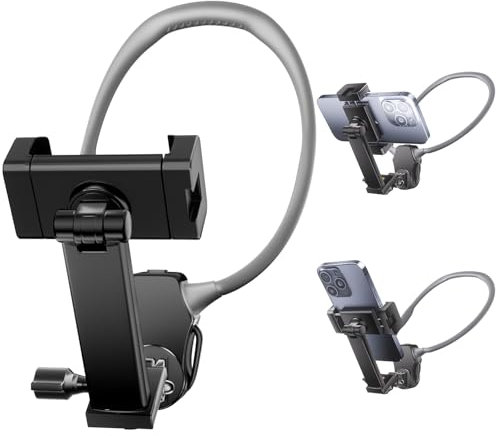 OBEST POV/Vlog Support de Cou pour Téléphone avec Clip Téléphonique,Support Selfie pour Téléphone de Cou avec Ceinture de Poitrine pour Magsafe,Porte-téléphone de Cou pour iPhone 15 14 13 Pro 12 Max