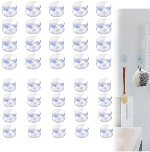 Paquet De 40 Ventouses Double Face 2/3 cm Ventouse En Plastique Pvc Transparent Pour Miroir De Table En Verre, Ventouses Double Face,Ventouse Plastique Double Face,Ventouses Transparentes Double