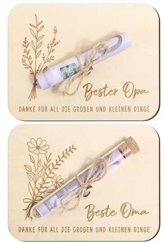 BOFUNX Oma und Opa Geschenke Holz Geldgeschenke Verpackung Oma und Opa Geburtstagsgeschenk Geschenkidee Großeltern