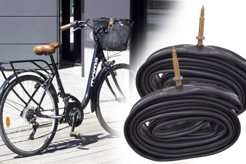 2X Fahrradschlauch Premium, 27,5/28 / 29 Zoll, 47-584 bis 60-622, extrem reißfest, hermetisch dicht mit Sclaverand Presta-Ventil 45mm