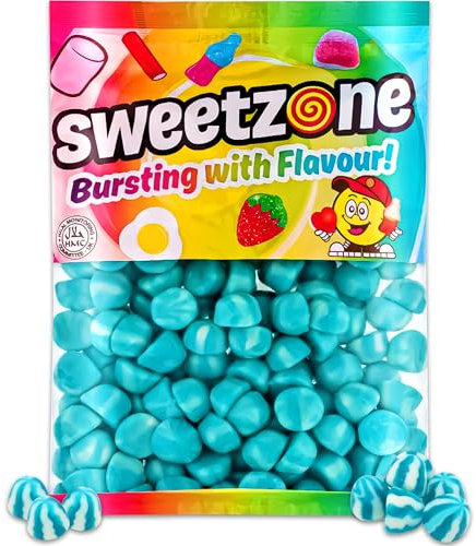 Sweetzone Jelly Blue Twist Kisses 1kg, Halal Pick and Mix Sweets, Retro Jelly Sweets in Bulk, Perfect Sweet Hamper, Sweets Tub, Sweet Box, and Sweetzone Tubs, Delicious Blue Sweets for All