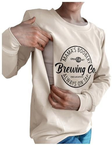 Damen-Pullover, lässig, Still-Sweatshirt, bequem, Reißverschluss, Stillpullover Schwangere Pflege Sweatshirt Damen Langarm Stillen Shirt Sweatshirt Umstandsmode Warm Pullover zum Stillen