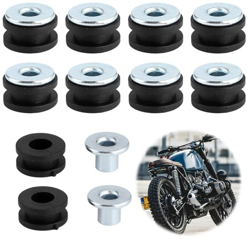 Draußen Motorcycle Rubber Grommets Universal Verkleidung, 10 Set Motorrad M6 Gummidichtungen Kit, M6 Motorrad Gummitüllen Verkleidungsschrauben, Gummimuttern Draußen für Motorcycle