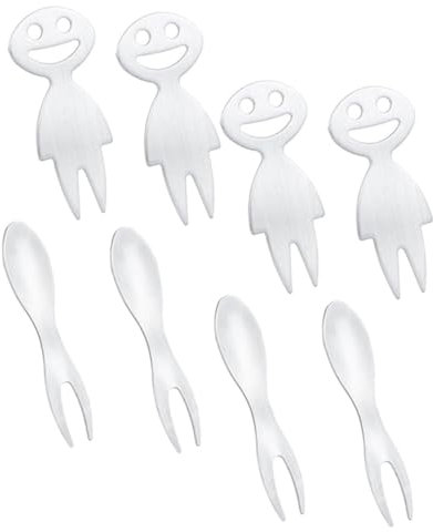 Cabilock Tenedores Pequeños para Maíz y Fruta 8 Unidades De Acero Inoxidable Aptos para Alimentación Mango Ergonómico