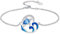 LONAGO Schildkröte Armband für Damen 925 Sterling Silber Blaues Meer Schildkröte mit Welle Glied Armband