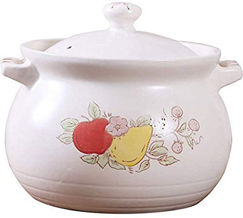 CVQJL Ceramic Casserole Dish with Lid， Cute casserole ceramic pot heat-resistant household soup pot cooking pot milk pot ceramic pot-Black||10L (White 10L) (Black 15L) (White 10L)