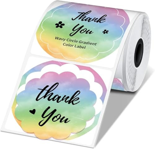 ELECTRONICA 4U Etiketten selbstklebend Ersatz für Phomemo M110 M200 M220 M221 50x50 (Gradient Flower)