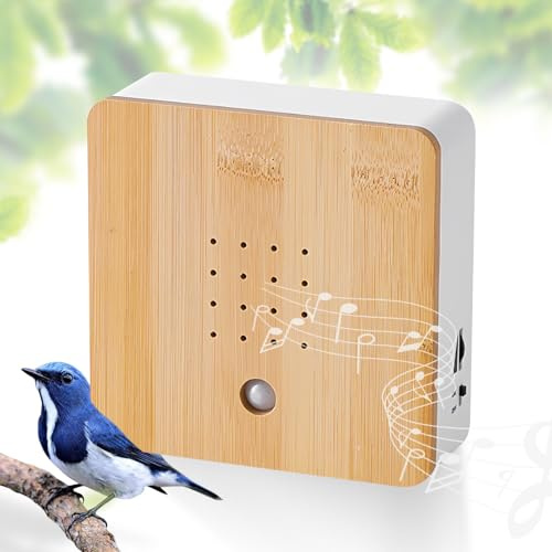 GOEDCH Moderne Vogelgezwitscher Box mit Wandhalterung: Naturgeräusche Soundbox, Vogelgezwitscher Bewegungsmelder-Box, Entspannender Vogelgesang Waldatmosphäre für Badezimmer Spa und Entspannung