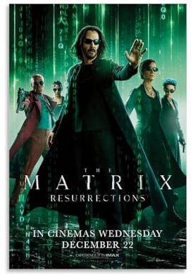 HUEAEHAHE The Matrix 1999 (4) Poster Leinwand Deko Schlafzimmer Aesthetic Druck Wanddeko Stil ohne Rahmen (20x30cm)