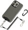 muuee Lanière de téléphone avec languette d'attache en métal, extensible, anti-vol, anti-chute, pour randonnée, ski, cyclisme, escalade, compatible avec iPhone et la plupart des smartphones (noir)