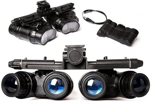 Nachtsichtbrille für taktische Jagd Cosplay GPNVG18 Helmhalterung Set Vierrohr Fernglas Taktische Jagd Attrappe Nachtsichtbrille GPNVG 18 (Schwarz)
