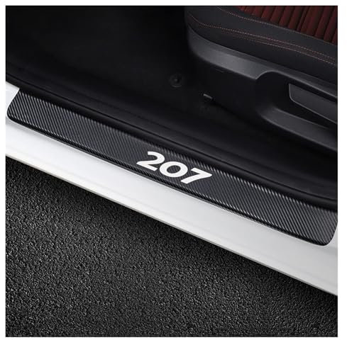 AYHYA 4 Pièces Autocollants de Protection de Seuil de Porte pour Peu-geot 207,Plinthes de Voiture Anti-Rayures et Décoratives,Accessoires Réglage Voiture,Schwarz