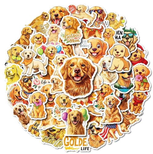 Adesivi divertenti Golden Retriever per adolescenti adulti 50 pezzi simpatici cani in vinile set auto moto skateboard bagagli laptop valigia casco moto computer computer