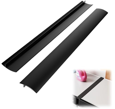 Silicone Stove Gap Covers (2 Pack), Heat Resistant Oven Gap.Non-Slip Oven Gap Filler - Seals Gaps Between Stovetop and Counter, Easy to Clean and Cut to Fit - 25 Inches, Sleek Black Design