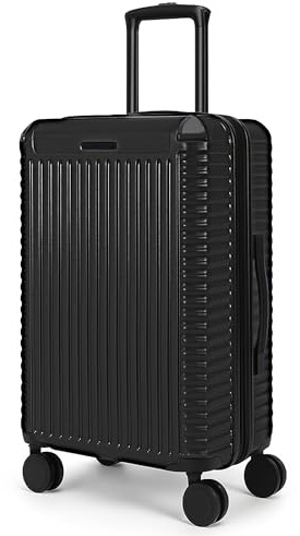 World Traveler Dejuno Abrams Leichter Hartschalen-Trolley, Schwarz, Medium Checked, Dejuno Abrams Leichter Hartschalen-Trolley