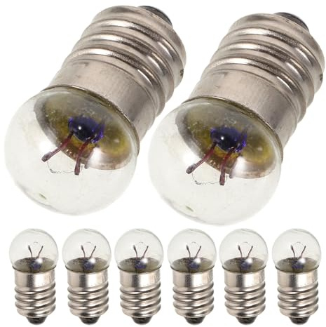 CIYODO Lot de 12 Mini-Ampoules à Vis 2,5 V 0,3 A pour Lampes de Poche Vintage, Ampoules Miniatures pour Expériences Électriques et Enseignement de Physique, Éclairage Pédagogique Compact