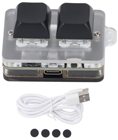 Tastiera personalizzata a 2 tasti Interruttore blu Luce RGB Connessione BT tipo C Perfetto per il gioco e il lavoro