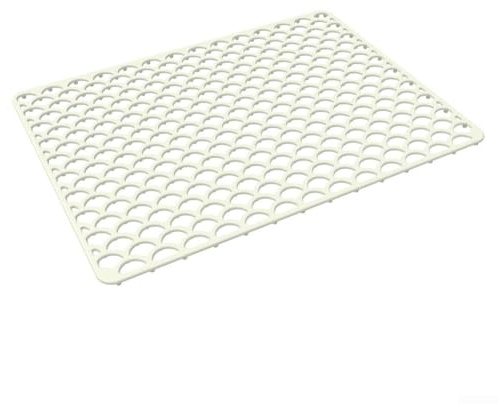 Protector de fregadero de silicona, para uso en cocina, seguro para el contacto con alimentos y fácil de limpiar (blanco)