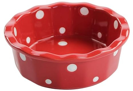 osiuujkw Adorable Polka Dot Pet Bowls For Cats Dogs Large Capacity Water And Food Outdoor Indoor Durable And Convenient Dispenser Dog Supplies Walking Camping Outdoor, Red, 14x5cm