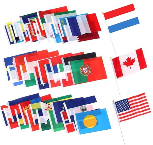 42 banderas de países pequeñas para decoración del Mundo 2026, 42 países, tela de doble cara, banderas del mundo para fútbol, Copa del Mundo Olímpico, casa, bar, fiesta, decoración