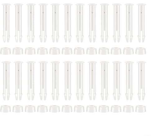24 Stück Kunststoff Pool Joint Pins und Gummidichtungen Set, ABS 5cm Ersatzteile für Summer Rectangular Metal Frame Pools, für Intex Modelle 2016+ in Weiß