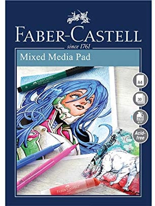 Faber-Castell Creative Studio Mixed Media Pad, A4 250 gsm Pad of 30 Sheets - ing binder