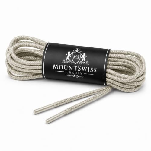 Mount Swiss Business Schnürsenkel dünn rund gewachst Anzugschuhe | Gewachste Baumwolle, wasserabweisend & reißfest, ø 2-3 mm - Schuhbänder / shoe laces für Oxford, Derby, Lederschuhe