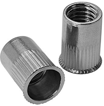 50 Stück Nietmuttern Edelstahl V2A M10 x 19,5 mm - Blindnietmuttern Einnietmuttern kleiner Senkkopf