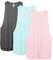 icyzone Damen Sport Top Locker - Atmungsaktive Fitness Shirt Muscle Tank Top Sport Oberteile, 3er Pack (L, Charcoal/Pearl Blush/Aqua)