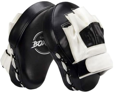 Valleycomfy Pratzen Boxen Pad Bandagen Boxen Männer Schlagpolster Bratzen Hand Boxing Pads Kickboxen Boxpratzen für Kampfsport Training Schlagkissen Muay Thai Taekwondo Karate Sport Zubehör, Weiß