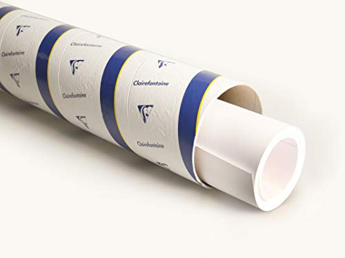 Clairefontaine 975166C Rouleau PaintON Multi-techniques - Papier Dessin Multi-techniques au Grain Très Léger - Blanc - 1,3x10 m 250g