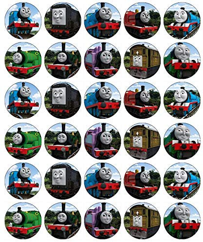 Cupcake-Topper Thomas die kleine Lokomotive, essbares Oblatenpapier, Feenmotiv, 30 Stück