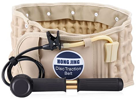 HONGJING Dekompressions Rückengurt zur Linderung von Schmerzen im unteren Rücken, Aufblasbarer Lendenwirbelstützgurt, Einheitsgröße, passend für 29-49 Taille