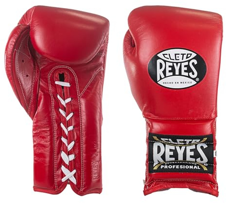 CLETO REYES Traditional Professional-Grade Boxing Gloves with Laces for Training, Sparring and Heavy Punching Bags for Men and Women, MMA, Kickboxing, Muay Thai, 16oz, Classic Red