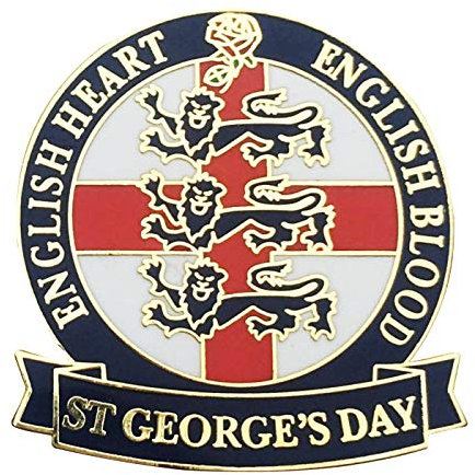 England Lapel Badge - English Heart English Blood - Patriotic Pin Badge, UK Seller