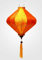 Lampion, Asiatisch, Seide, Orange, Durchmesser 35 cm, Vietnam-Handwerkskunst T20-O)
