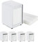 5 x Serviettenspender Retro, Metall, kleine Gastro Serviettenhalter für Eisdiele, Café, Bistro, HBT: 15x9,5x11, weiß