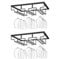 Nuovoware Wine Glass Rack, [2-Pack] Wine Glass Hanger Rack Under Cabinet Stemware Wine Glass Holder Storage Hanger for Bar Kitchen Cabinet (3 Rows) - Black