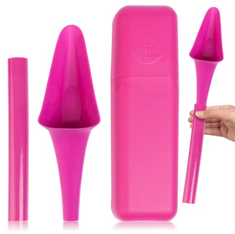 SHEWEE Flexi + Case Female Urinal – Made in the UK – Reusable & Portable Urination Device. Festival, Camping, Car, Hiking Essentials for Women. Stand to Pee Device W/Travel Case and Extension Pipe