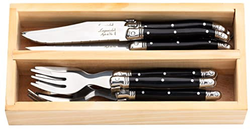 Laguiole Style de Vie Premium Line Mini-Besteckset, 12-teilig, Schwarz